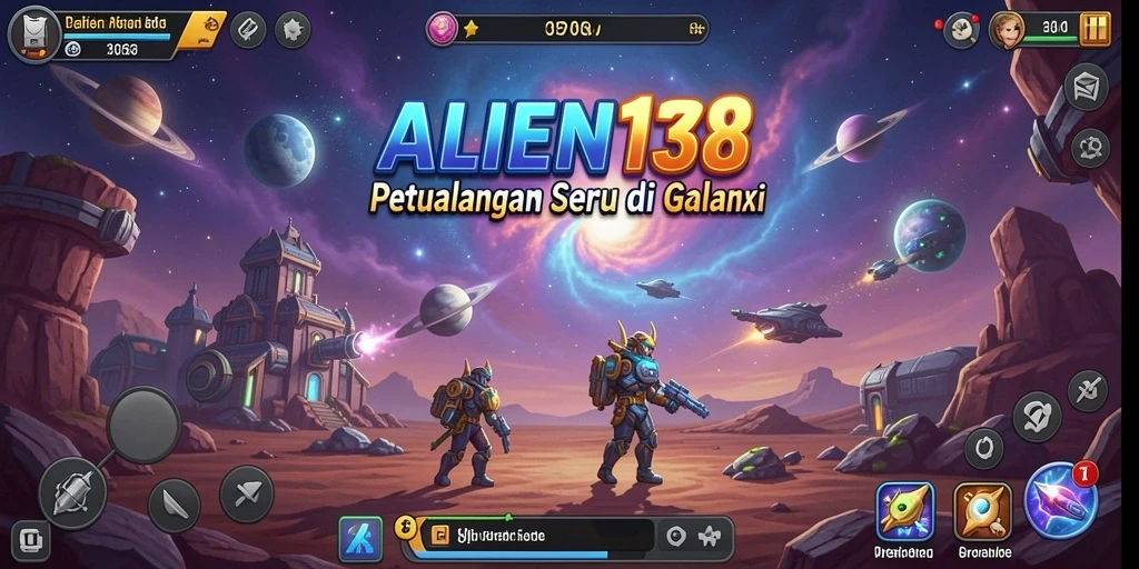 Antarmuka menarik dari game ALIEN138 dengan aksi luar angkasa yang seru.