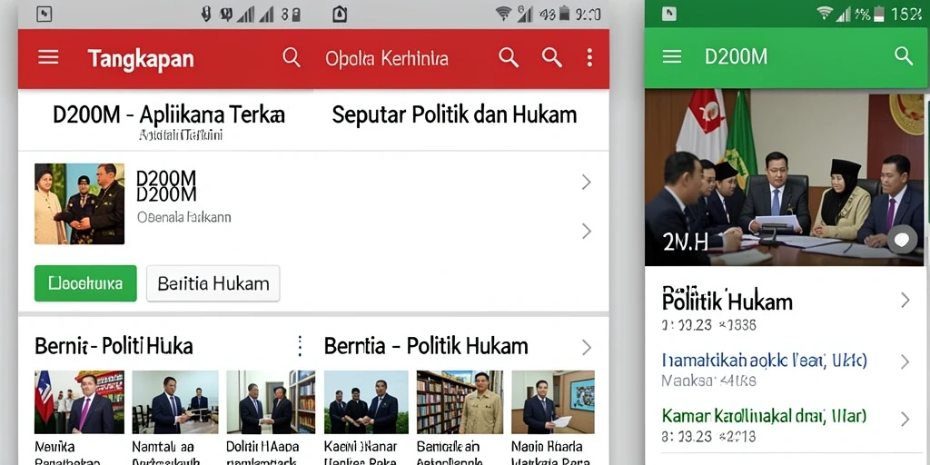 Tampilan antarmuka aplikasi D200M yang modern dan informatif.