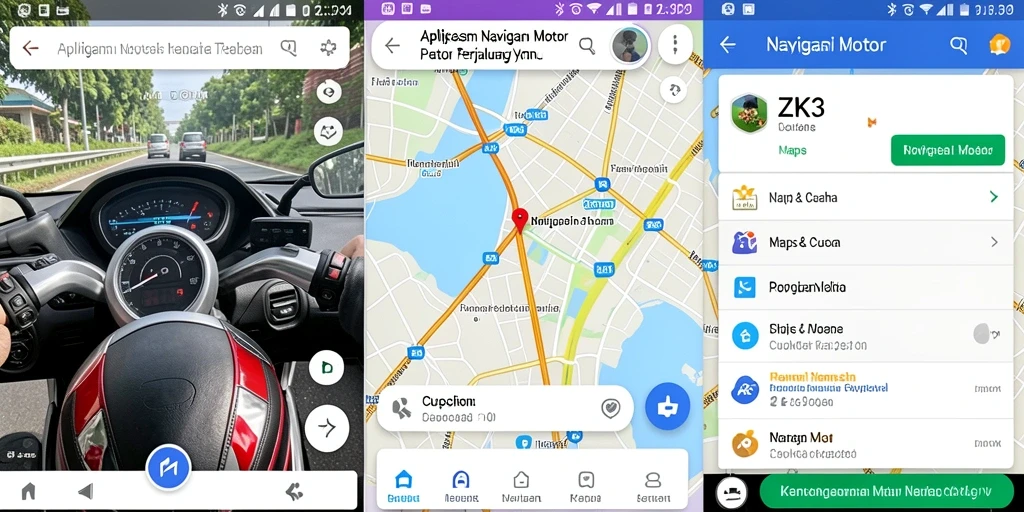 Tampilan antarmuka pengguna ZK3 untuk navigasi motor.